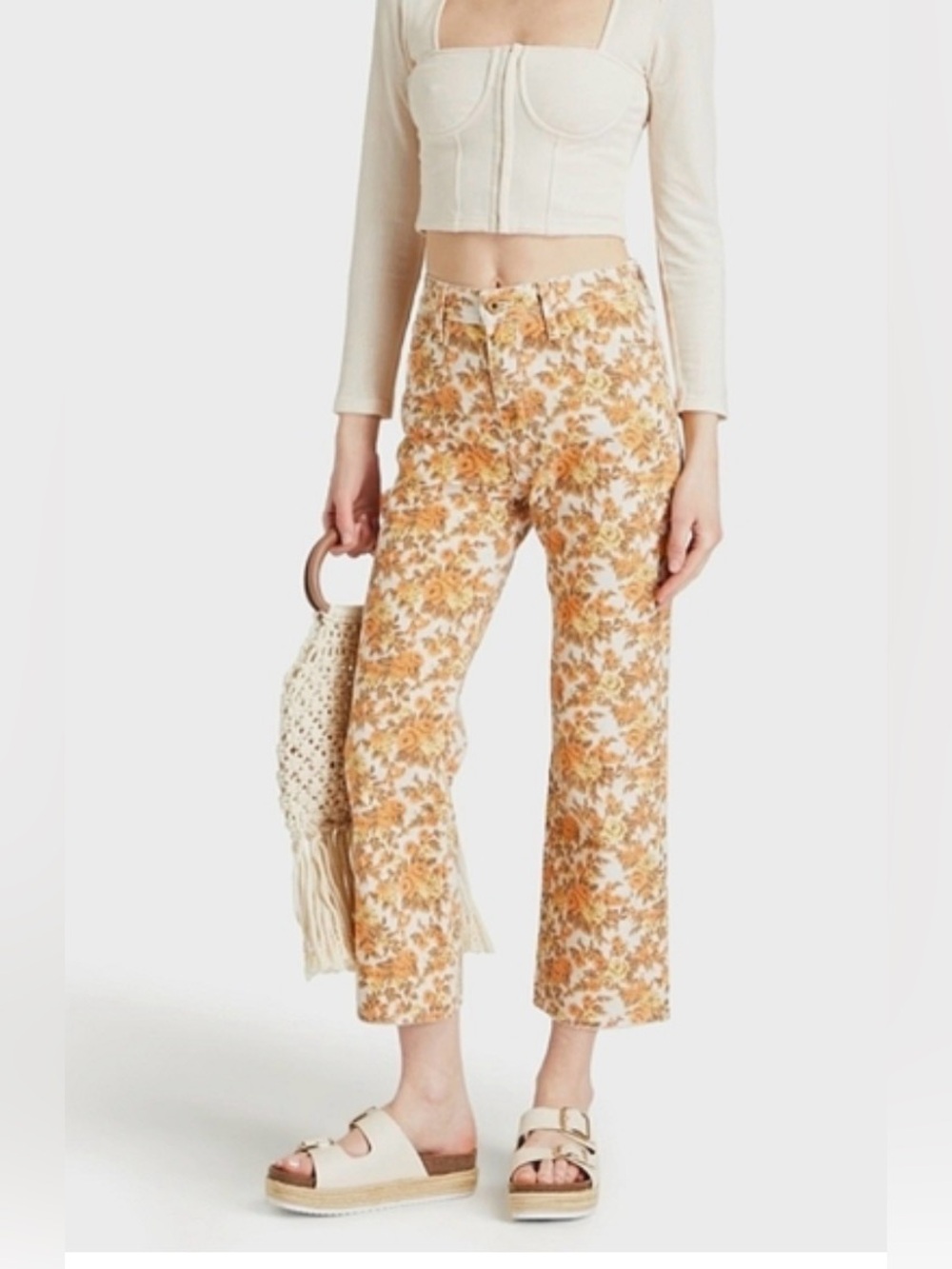 Jonathan Simkhai Standard TJ High Rise Pant in 70's Floral Print 25